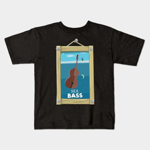 Sea Bass Kids T-Shirt by Worldengine